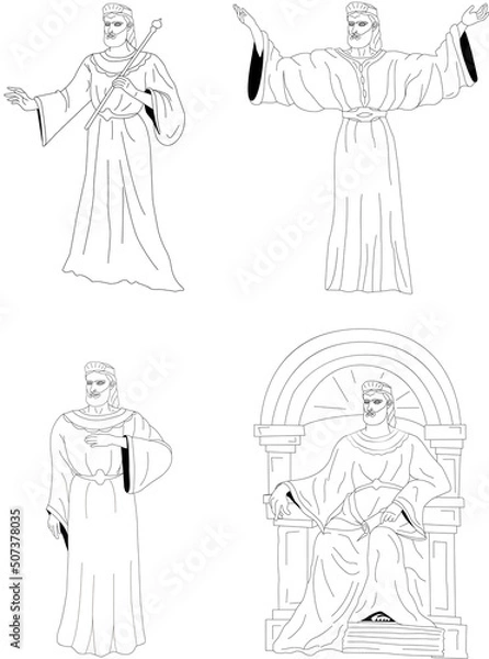 Fototapeta Man in different poses on a transparent background