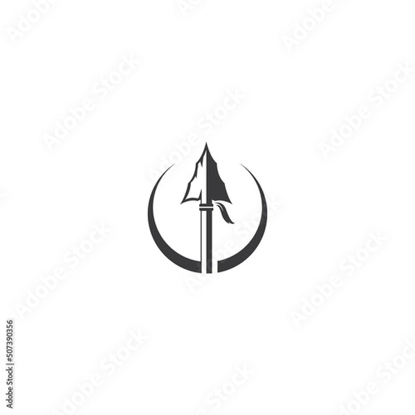 Fototapeta Black spear logo vector icon illustration