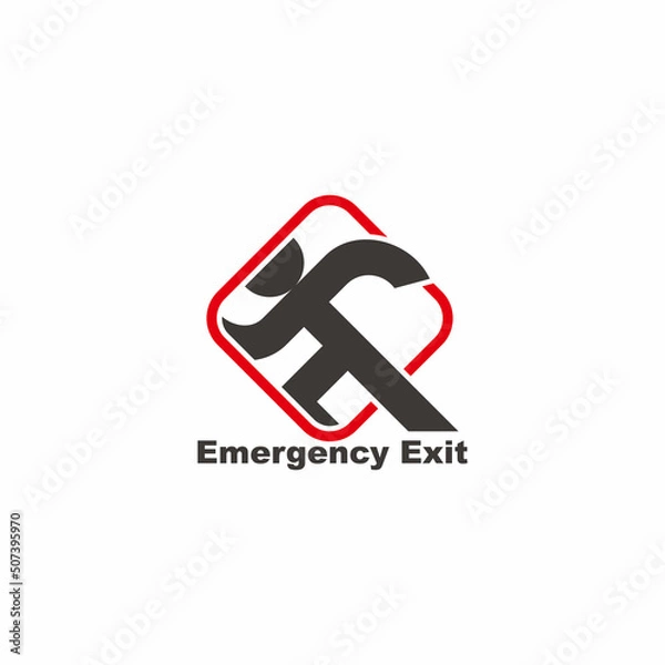 Fototapeta exit emergency people symbol vector