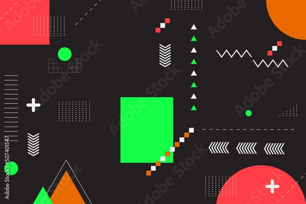 Fototapeta Colorful abstract geometric background with shapes