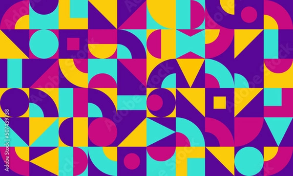 Fototapeta seamless pattern with colorful geometric, its suitable for pillow, carpet, wallpaper, totebag, and decoration pattern