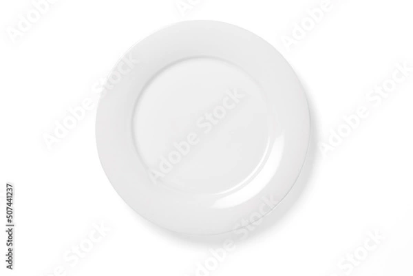 Fototapeta Empty plate isolated on white