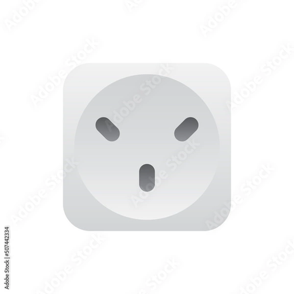 Fototapeta Realistic socket outlet icon, Vector.