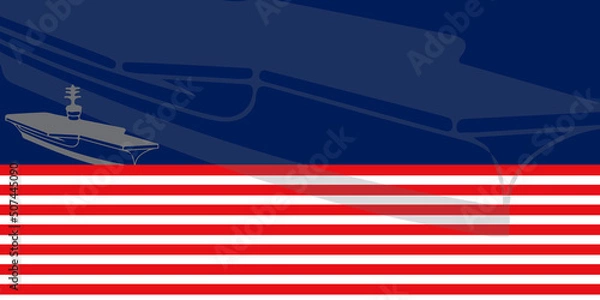 Obraz american flag on a ship