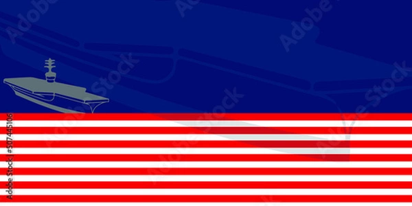 Obraz american flag on a ship