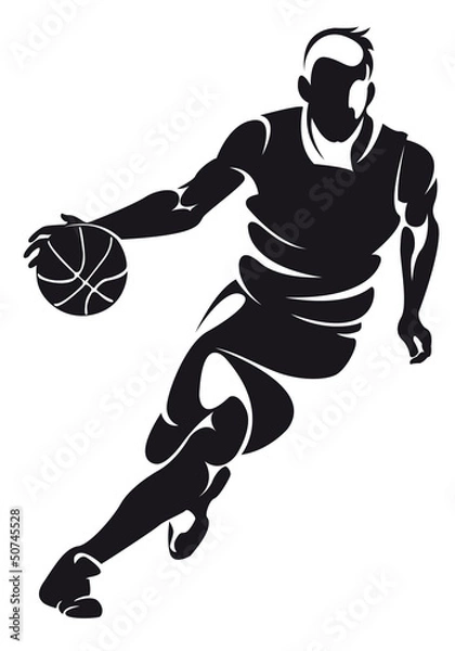 Obraz basketball player, silhouette