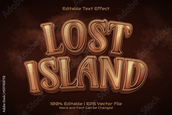 Obraz Editable text effect - Lost Island Cartoon Game style