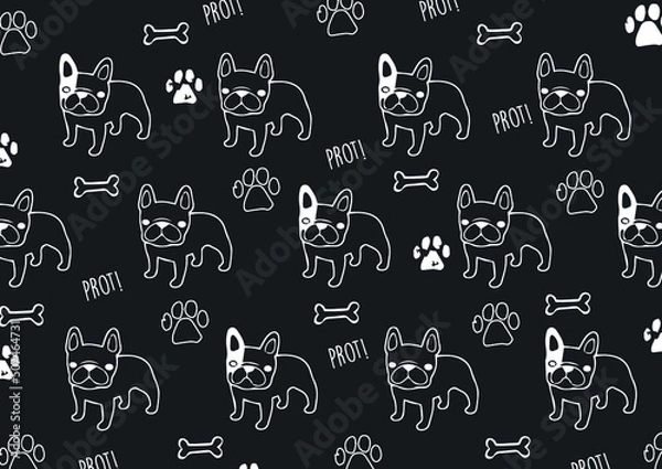 Obraz french bulldog cute pattern