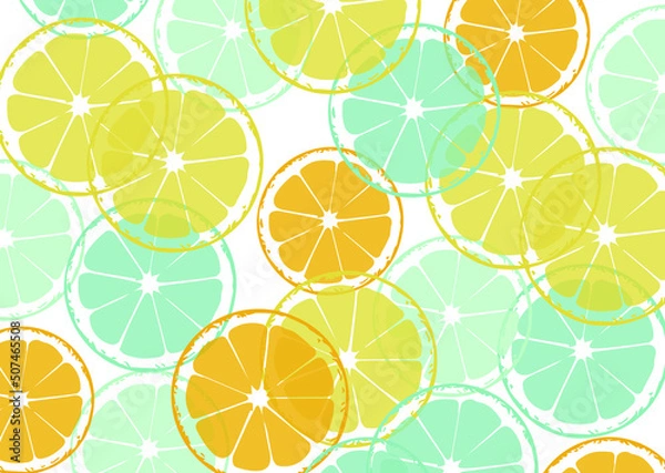 Obraz lemon, orange, lime pattern pack