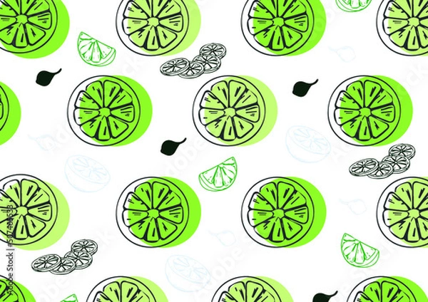 Obraz lemon, orange, lime pattern pack