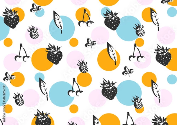 Obraz pattern food collection fruit and vegetables