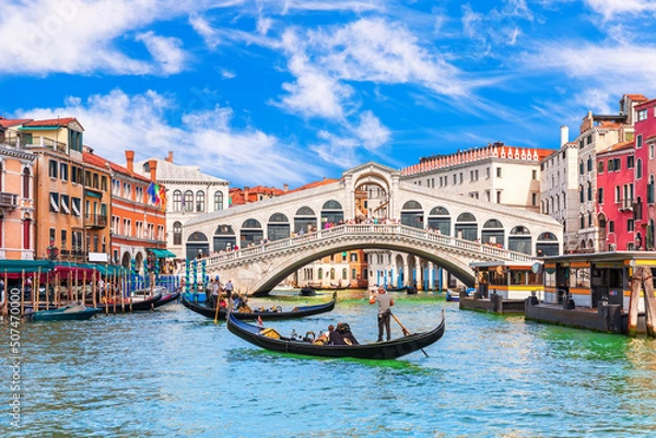 Obraz Gandolas in the lagoon of Venice, beautiful tourist attraction, Italy