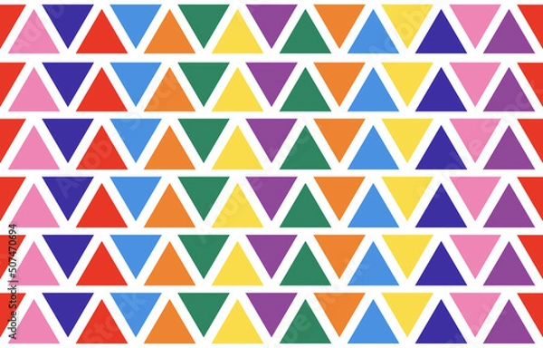 Fototapeta Abstract geometric seamless colorful pride month love pattern wallpaper fabric texture.