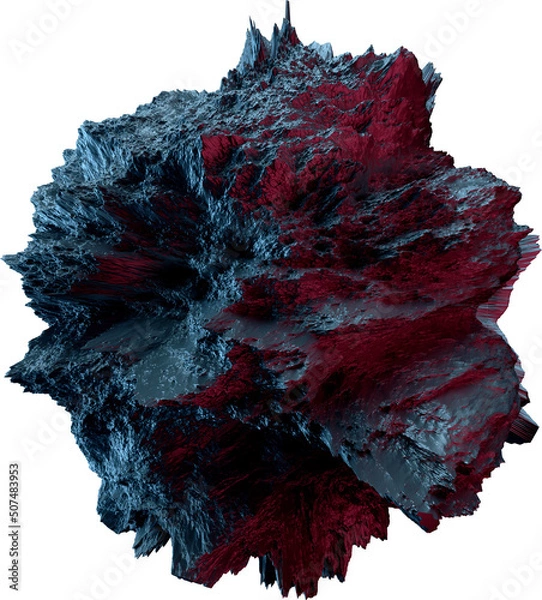 Obraz 3d Rendered Sphere Deformed Form Displacement Surface Noise Texture