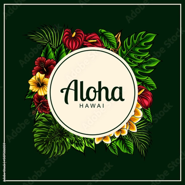 Obraz aloha hawaii vector illustration