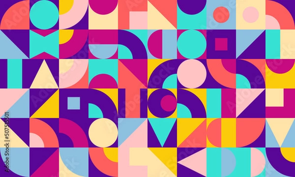 Fototapeta seamless pattern with colorful geometric, its suitable for pillow, carpet, wallpaper, totebag, and decoration pattern