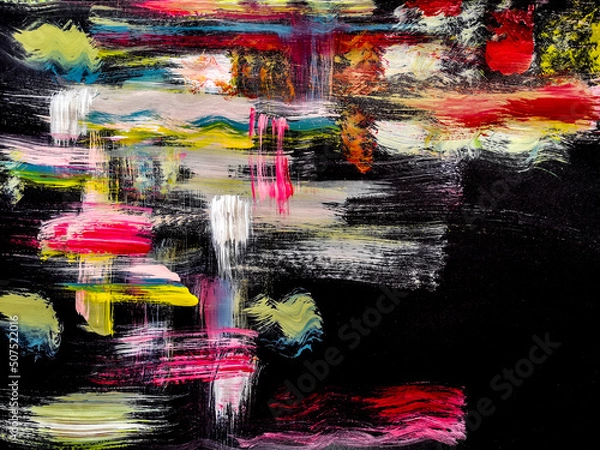Obraz abstract acrylic painting on a black background