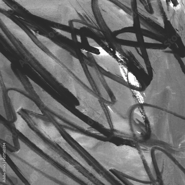 Fototapeta fashion pattern, dark background, lines, stripes, texture, stone, concrete, abstract illustration, illustration, drawing, spots, gray, black, monochrome, sloppy, old, dirty, material, spots, 