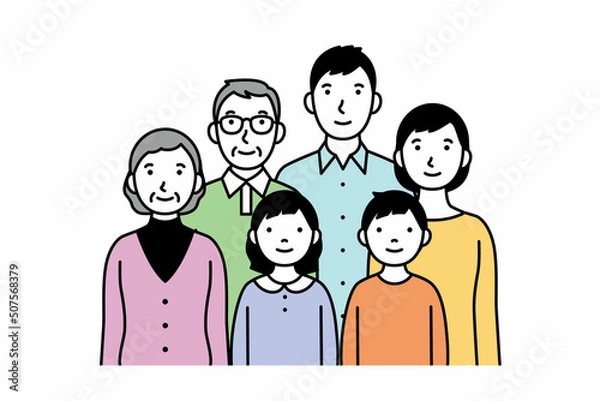 Fototapeta 家族のイラスト