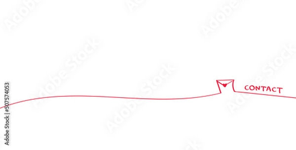 Obraz 連絡先・お問い合わせのラインイラスト素材