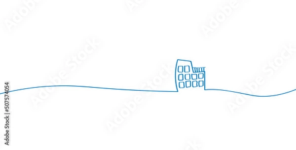 Obraz 会社・マンションビルのラインイラスト