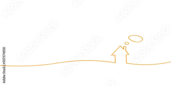 Obraz 家のラインイラスト素材