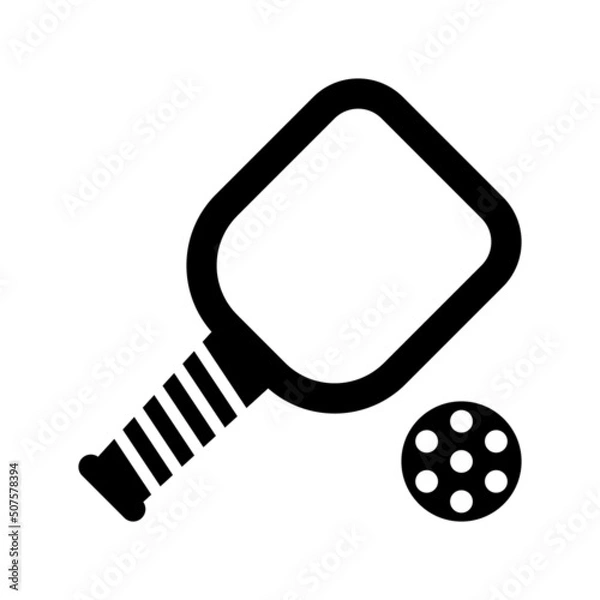 Obraz Pickleball black vector icon on white background