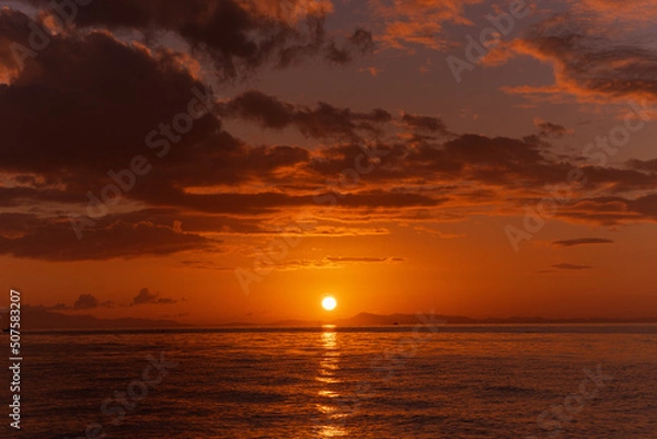 Fototapeta りんくうマーブルビーチの夕日
