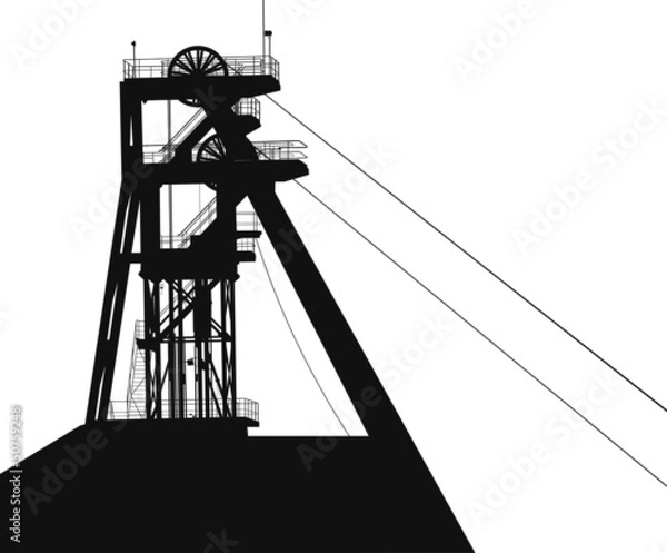 Fototapeta Wieża do wektora wydobycia węgla