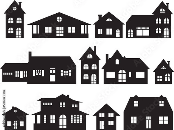 Obraz house silhouette collection