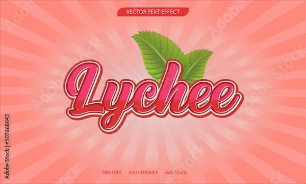 Fototapeta Lychee 3d text effect