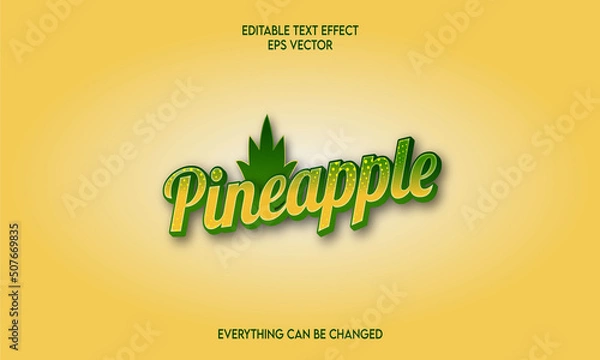 Fototapeta pineapple 3d editable text effect