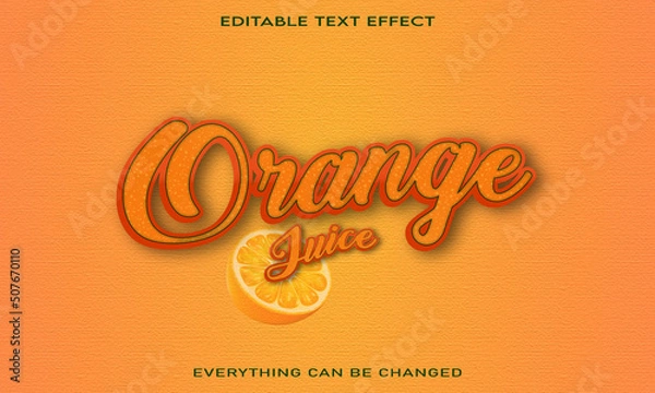 Fototapeta editable orange text effect