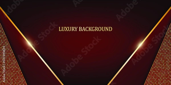 Obraz Red and gold luxury background. Vector illustration.