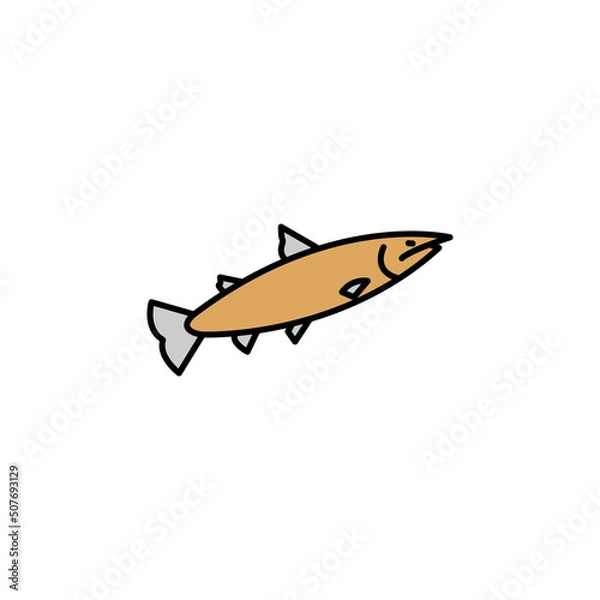 Obraz salmon line icon. signs and symbols can be used for web, logo, mobile app, ui, ux