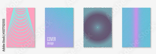 Fototapeta Music cover with minimalist geometric line and trendy shapes.
