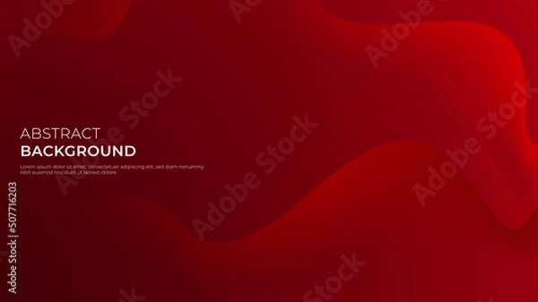 Fototapeta Abstract background of red wave, liquid shape. Smooth and soft fluid composition. Creative vector illustration