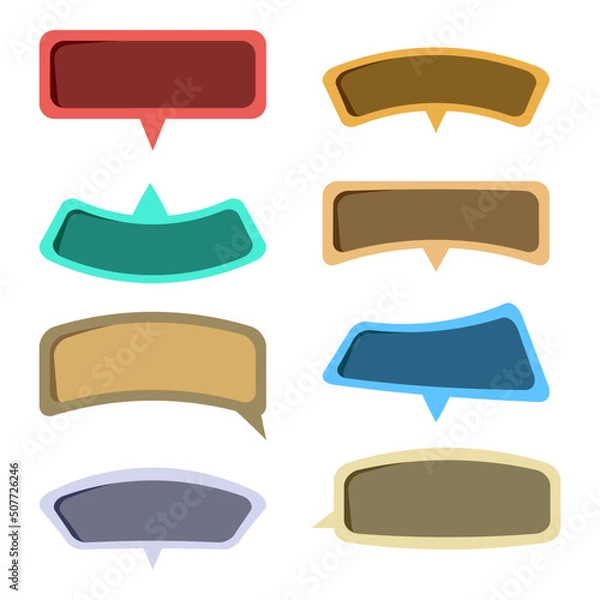 Fototapeta Set of Retro Speach bubble flat illustration