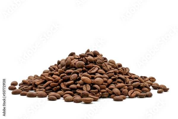 Obraz pile of coffee beans. on white background	
