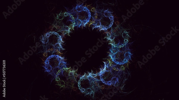Fototapeta 3D rendering abstract round light background