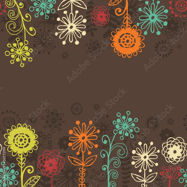 Obraz Horizontal floral seamless border