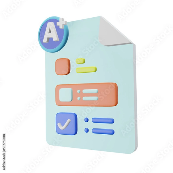 Obraz Report Card 3D Icon