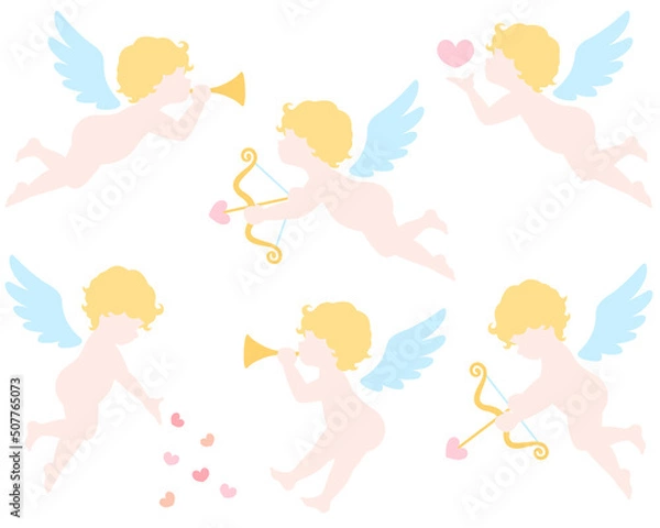 Obraz キューピットのカラーイラストセット