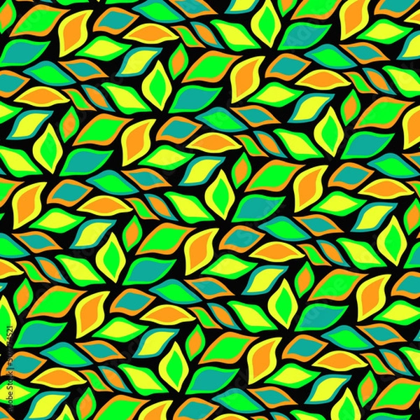 Fototapeta seamless pattern with colorful leaves