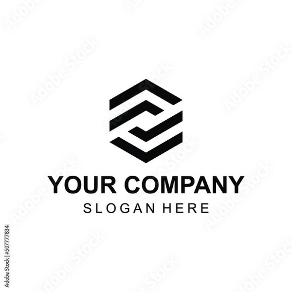 Obraz Modern abstract hexagon letter FF logo design vector