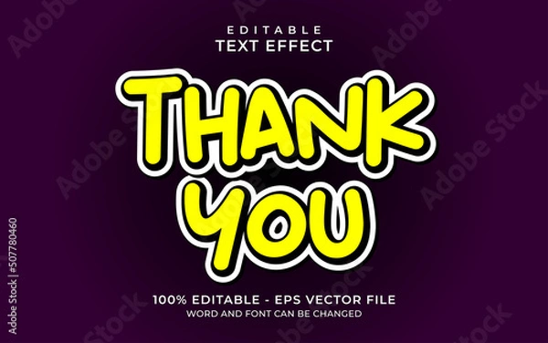 Fototapeta Editable text effect - Thank you style
