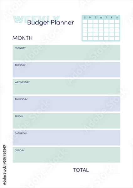 Obraz weekly budget planner