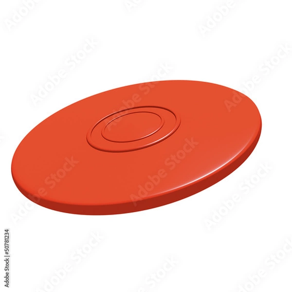 Obraz Red flying disc (3D render).