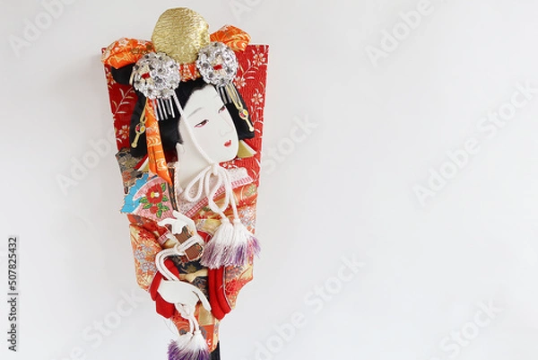 Obraz 羽子板に描かれた着物姿の女性2