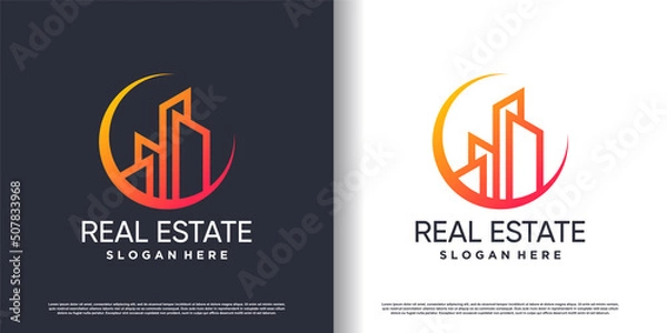 Fototapeta Building construction logo design for business with creative modern concept Premium Vector